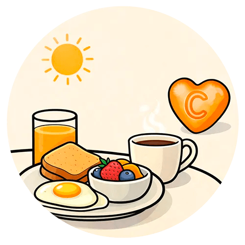 <p>Tómala en la mañana con el desayuno.</p>